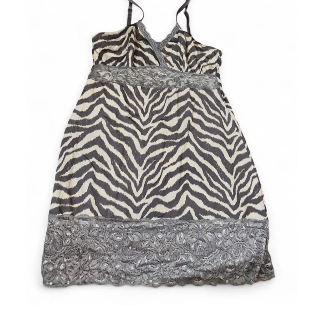 Marylin Monroe vintage zebra and lace intimates sleepwear slip dress size med